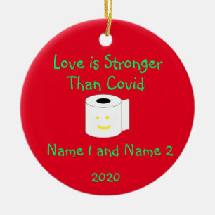 Kärlek är starkare än Covid Personlig Ornaments Julgransprydnad Keramik