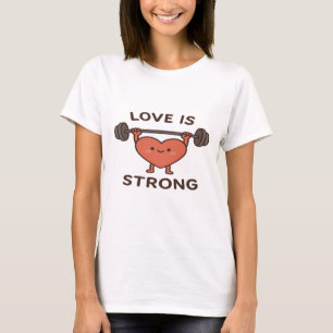 Kärlek är starkt - Cute Heart Illustration T Shirt
