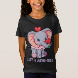 Kärlek är storskalig | Cute Elephant Valentine Kid T Shirt