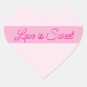 Kärlek är Sweet Anpassningsbar Text Valentine Hear Hjärtformat Klistermärke