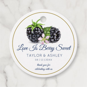 Kärlek är Sweet Blackberry Fruit BRÖLLOP Gåvor Etiketter