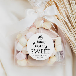 Kärlek är Sweet | Bröllop-kummel Runt Klistermärke