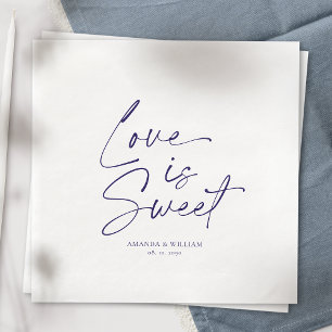 Kärlek är Sweet Bröllop Napkin Pappersservett