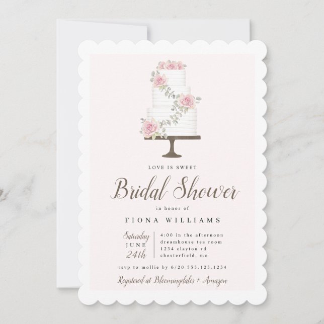 Kärlek är Sweet Cake Möhippa Inbjudningar (Framsida)