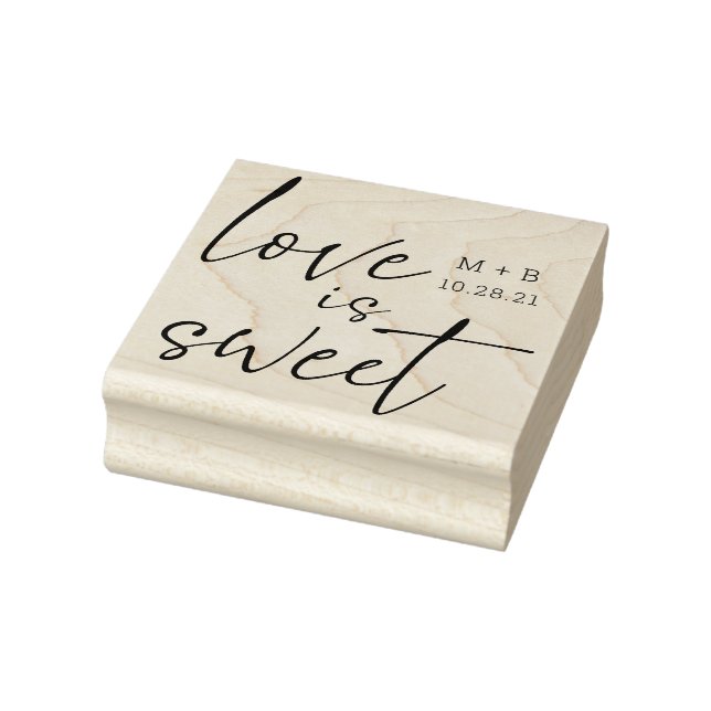Kärlek är Sweet Calligraphy Bröllop Wood Art Frimä Stämpel (Stämpel)