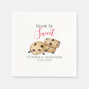 Kärlek är Sweet Cookie Tack Bröllop Treat Pappersservett