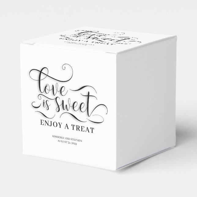 Kärlek är Sweet Enjoy ett Treat Bröllop Presentaskar (Framsidan Sidan)