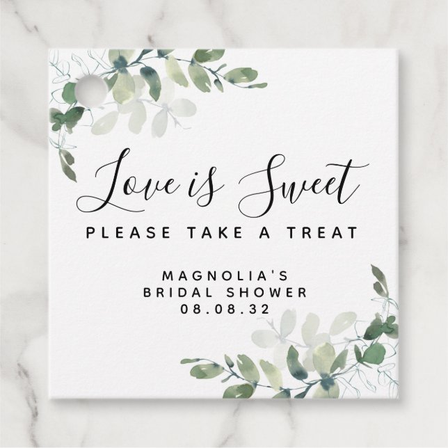 Kärlek är Sweet Eucalyptus Möhippa Gåvor Etiketter (Framsida)