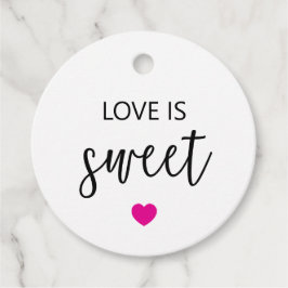 Kärlek är Sweet Gift Märkre, Fuchsia Bröllop Gåvor Etiketter