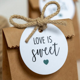 Kärlek är Sweet Gift-Märkre, Grått Teal Bröllop Gåvor Etiketter
