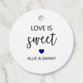 Kärlek är Sweet Gift-Märkre, Navy Blue Bröllop Gåvor Etiketter