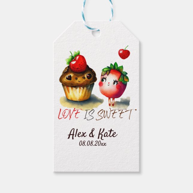 Kärlek är Sweet Gift Märkre Presentetikett (Framsidan)