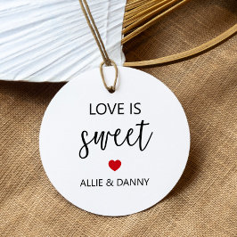 Kärlek är Sweet Gift-Märkre, Red Bröllop eller Sho Gåvor Etiketter