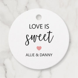 Kärlek är Sweet Gift-Märkre, Rosa Bröllop eller Sh Gåvor Etiketter