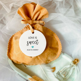 Kärlek är Sweet Gift-Märkre, Turquise Bröllop Gåvor Etiketter