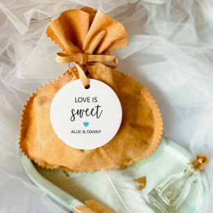 Kärlek är Sweet Gift-Märkre, Turquise Bröllop Gåvor Etiketter