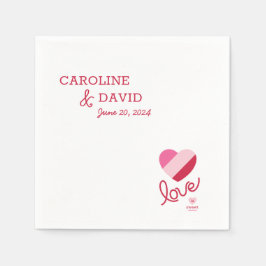 Kärlek är Sweet, Hearts, Swehoney, Shower, Bröllop Pappersservett