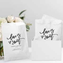 Kärlek är Sweet Modern Roligt Bröllop Heart Handsk