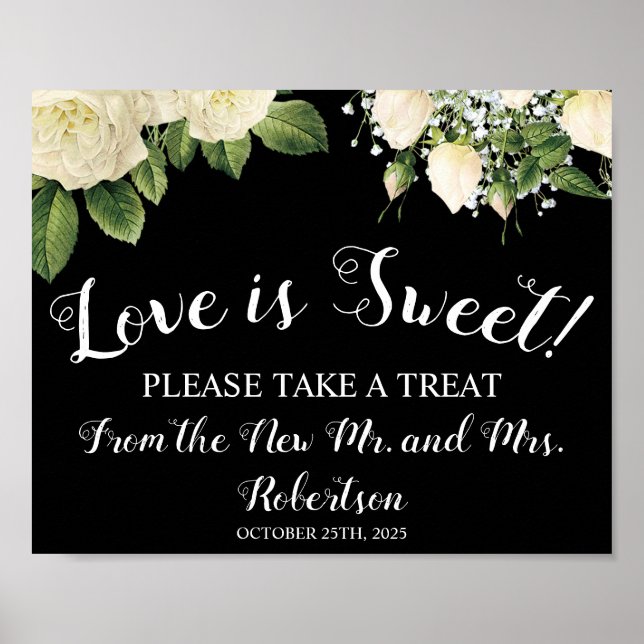 Kärlek är Sweet Möhippa Bröllop Sign Poster (Framsidan)