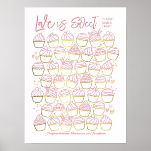 Kärlek är Sweet Möhippa Förlovning Guest Bok Poster