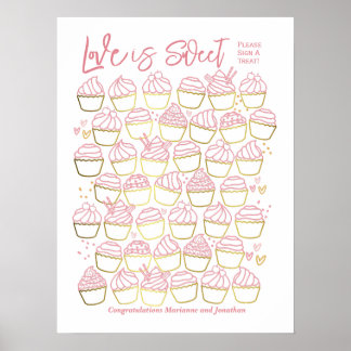 Kärlek är Sweet Möhippa Förlovning Guest Bok Poster