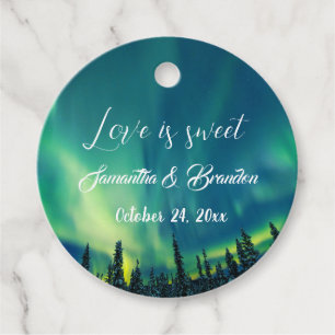 Kärlek är Sweet Northern Ljus Aurora Borealis Fav Gåvor Etiketter