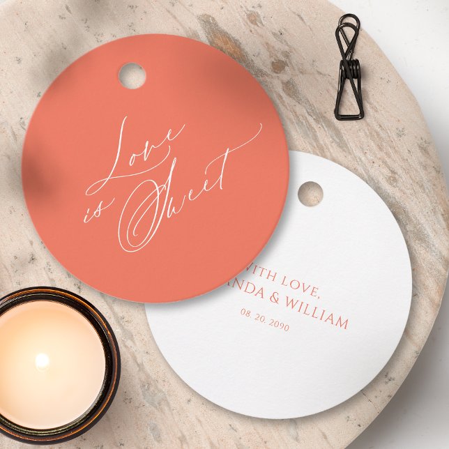 Kärlek är Sweet - Romantic Round Gift Märkre Gåvor Etiketter (Skapare uppladdad)