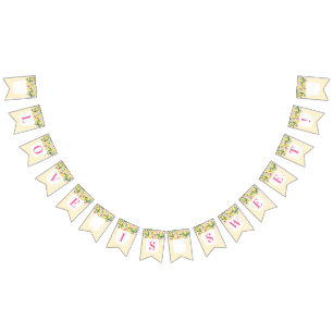 Kärlek är Sweet Rosa Gult Lemons Möhippa Vimplar