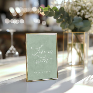 Kärlek är Sweet Sage & Eucalyptus Tabletop Sign Inbjudningar