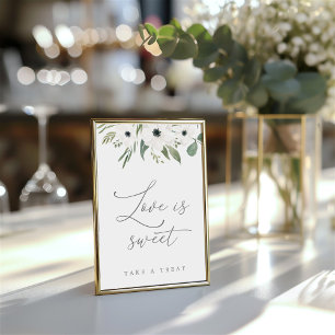 Kärlek är Sweet Sage & Eucalyptus Tabletop Sign Inbjudningar