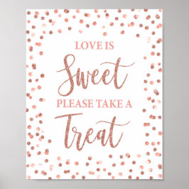 Kärlek är Sweet, ta ett Treat Ro Guld-tecken Poster