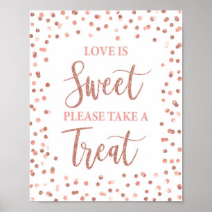 Kärlek är Sweet, ta ett Treat Ro Guld-tecken Poster