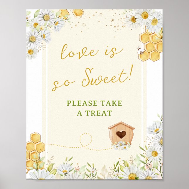 Kärlek är Sweet Take Treat Bumblebee Möhippa Poster (Framsidan)
