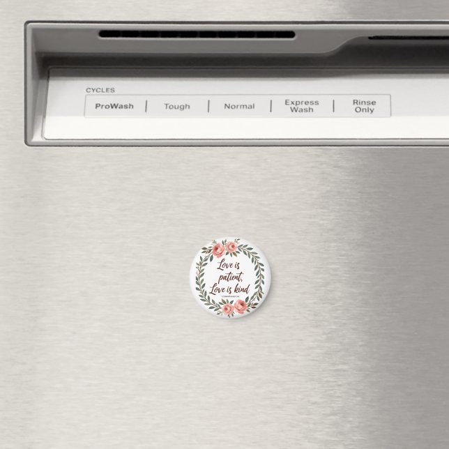 Kärlek är Tålamod Bibelvers Magnet (In Situ (Dishwasher))