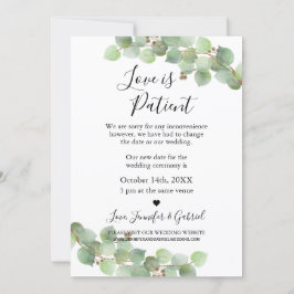 Kärlek är Tålamod Bröllopsförlovning Uppgiven Inbjudningar