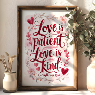 Kärlek är tålamod kärlek är snäll 1 Korinthierbrev Poster