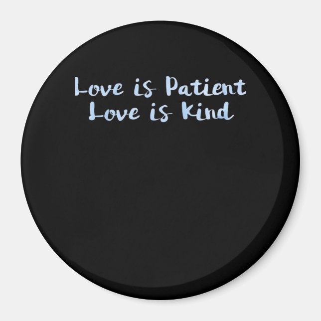 Kärlek är tålamod kärlek är snäll blå minimal este magnet (Framsidan)