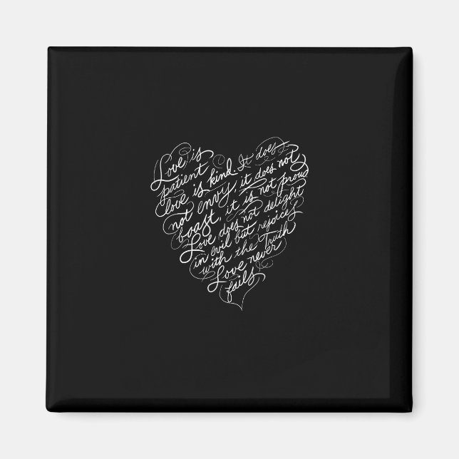 Kärlek Är Tålamod Kärlek Är Snäll Kristet Inspirat Magnet (Framsidan)