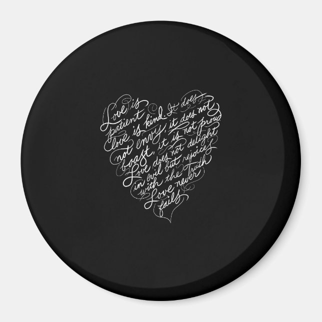 Kärlek Är Tålamod Kärlek Är Snäll Kristet Uppbygge Magnet (Framsidan)