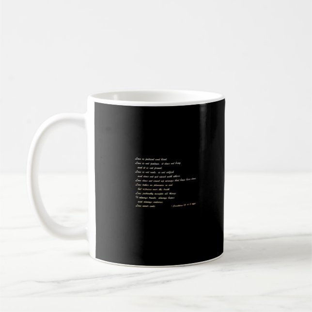 Kärlek är tålmodig Enkel Inspirerande Design  Kaffemugg (Vänster)