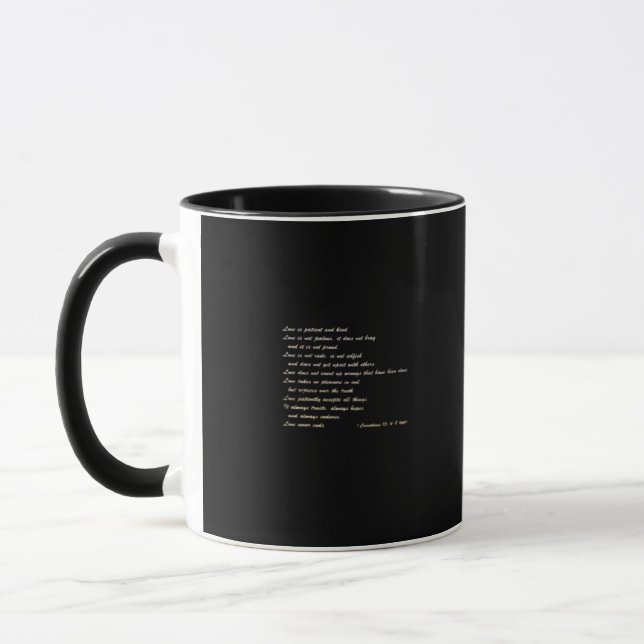 Kärlek är tålmodig Enkel Inspirerande Design  Mugg (Vänster)