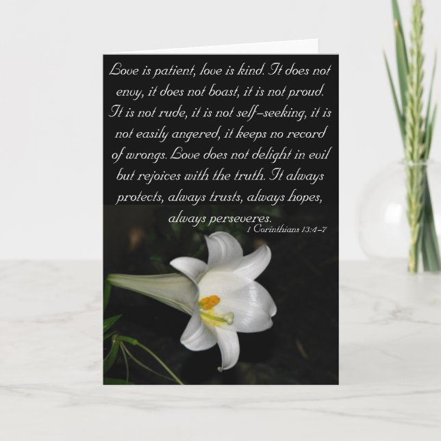 Kärlek är tålmodig… helgkort (Framsida)