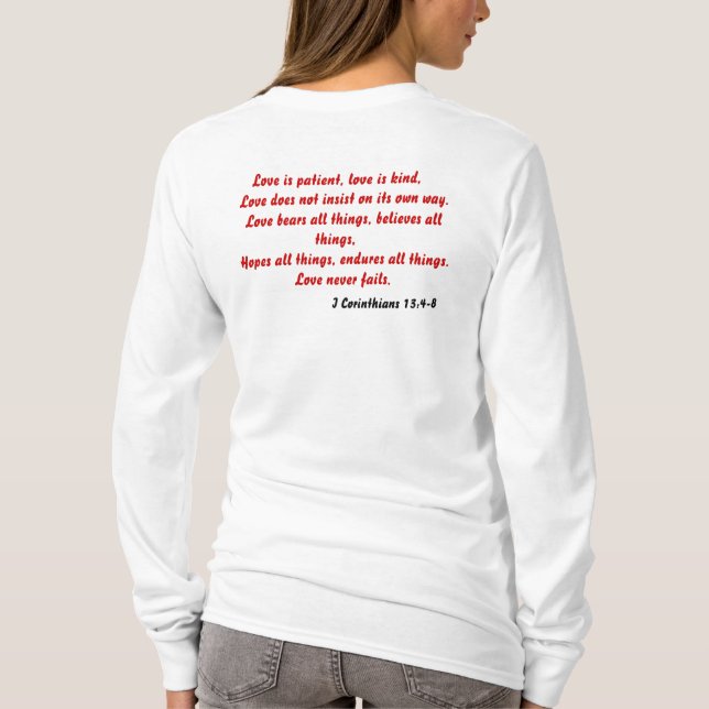 Kärlek är tålmodig, kärlek är snäll, Hoody T-shirt (Baksida)