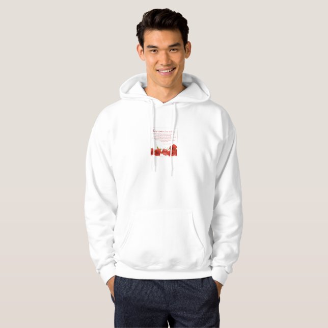 Kärlek är Tålmodig Röd Ros Hoodie (Hel framsida)