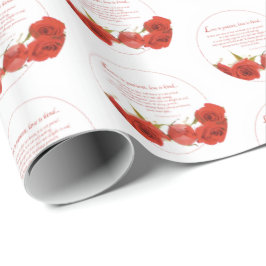 Kärlek är Tålmodig Röd Ros Presentpapper