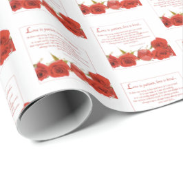 Kärlek är Tålmodig Röd Ros Presentpapper