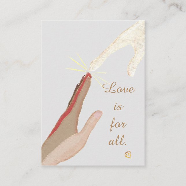 Kärlek är till för alla Andlig Universal Händer Bu Visitkort (Framsida)