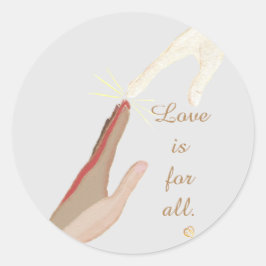 Kärlek är till för alla Andlig Universal Händer St Runt Klistermärke