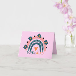 KÄRLEK ÄR TYP AV FÄRG ROSA BOHO RAINBOW VALENTINS KORT