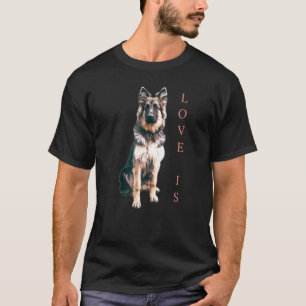 Kärlek är tysk schäferhund söt hund mamma pappa hu t shirt